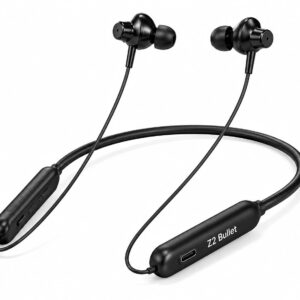 Vexlo Z2 Bullet Wireless Neckband with Deep Bass, HD Sound, Magnetic Earbuds, Built-in Mic & Comfortable Fit for Music, Calling & Daily Use ( Black )