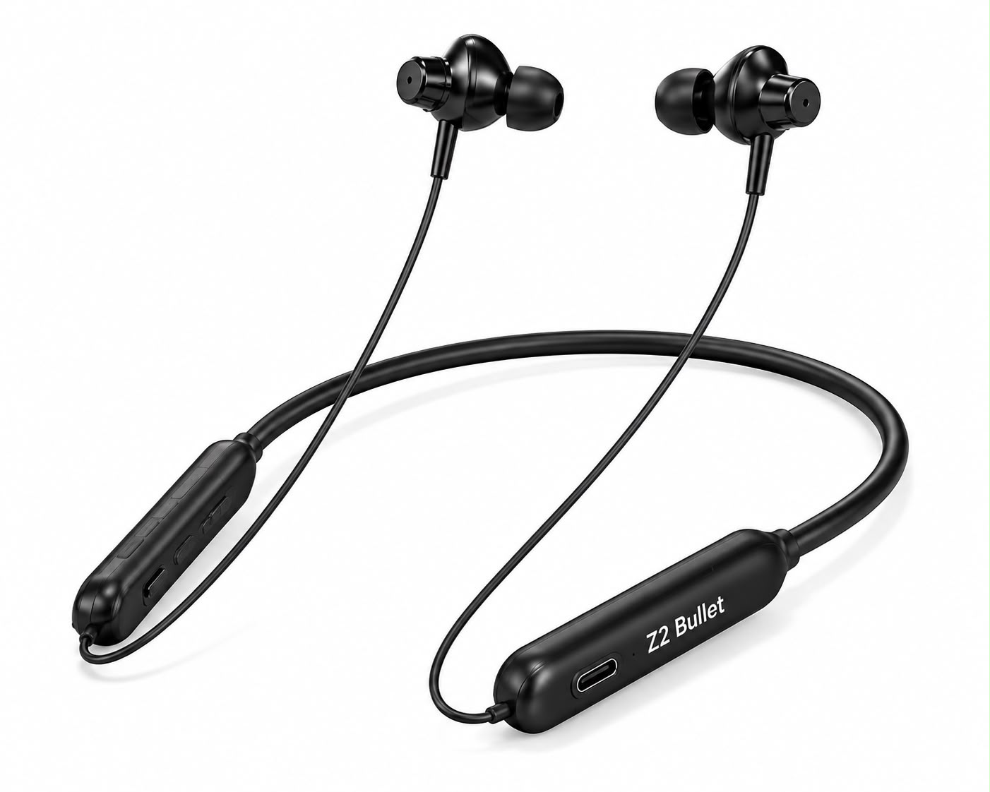 Vexlo Z2 Bullet Wireless Neckband with Deep Bass, HD Sound, Magnetic Earbuds, Built-in Mic & Comfortable Fit for Music, Calling & Daily Use ( Black )