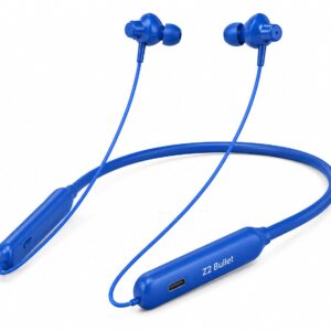 Vexlo Z2 Bullet Wireless Neckband with Deep Bass, HD Sound, Magnetic Earbuds, Built-in Mic & Comfortable Fit for Music, Calling & Daily Use ( Blue )